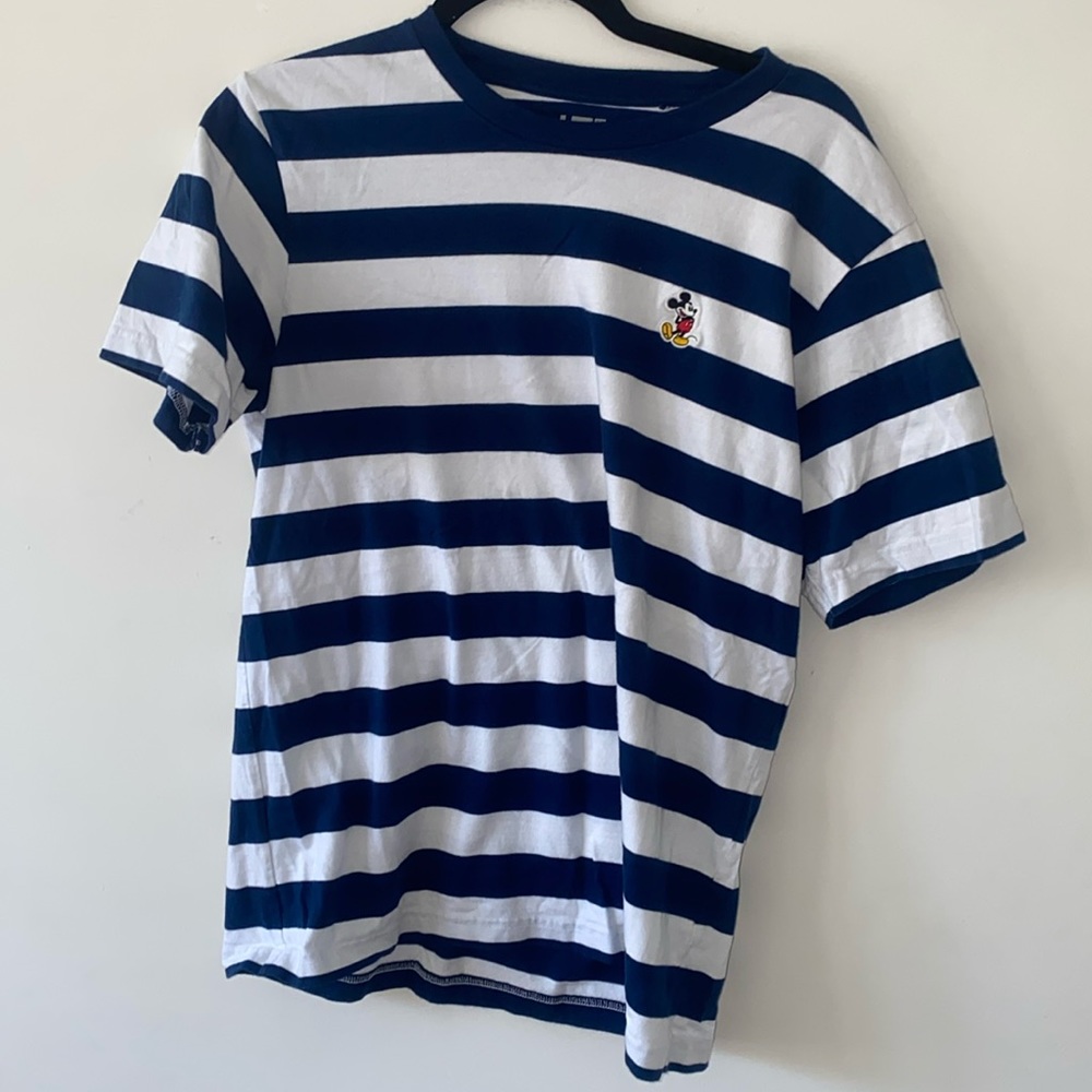 Uniqlo Striped Disney Mickey Mouse T-shirt size Medium